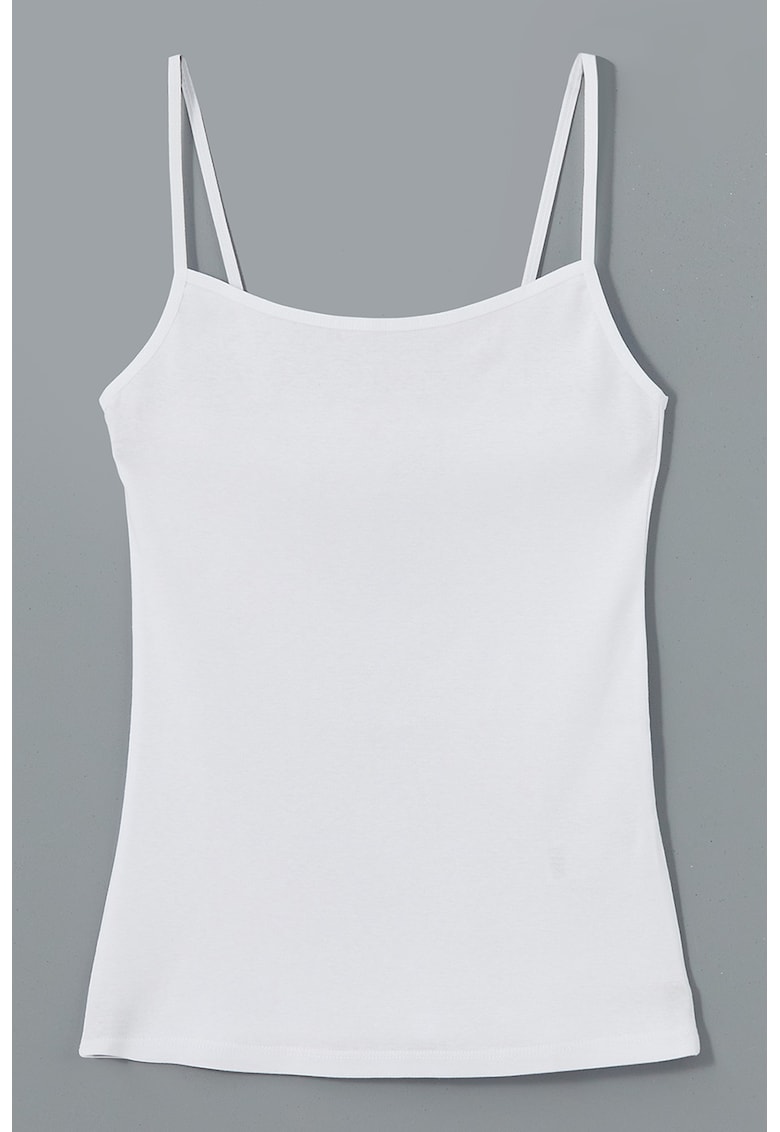 Top din bumbac cu bretele ajustabile