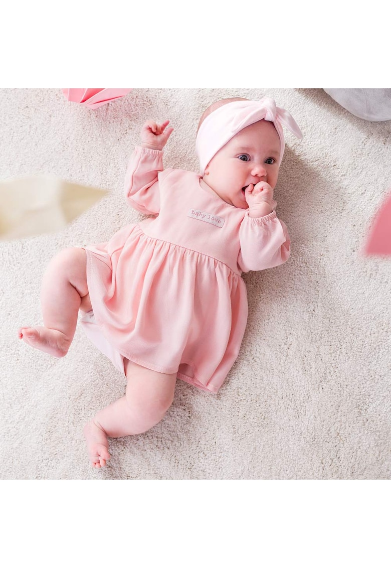 Bentita elastica cu fundita -  Piersica - pentru fetite - S - Piersica