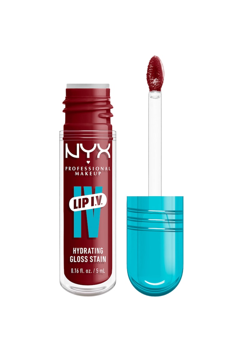 Luciu de buze hidratant cu efect de tint NYX PM Lip I.V. 5 ml - Cranberry Splash