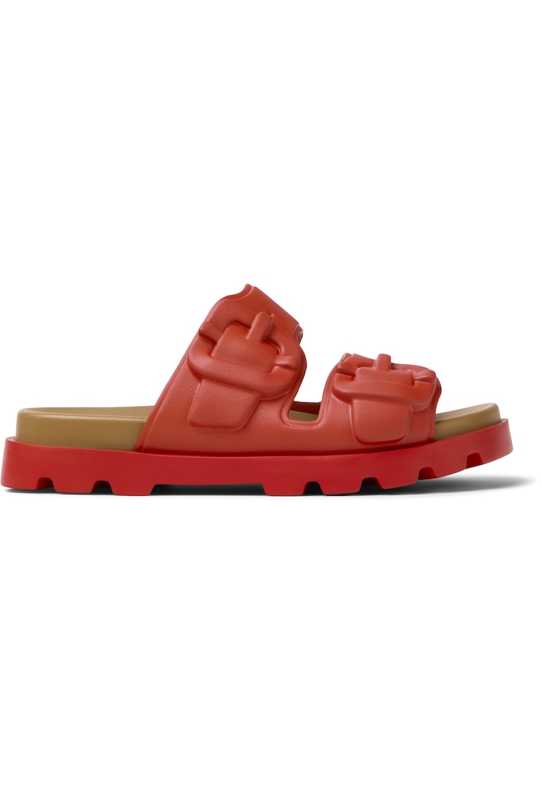 Papuci de piele ecologica cu catarame