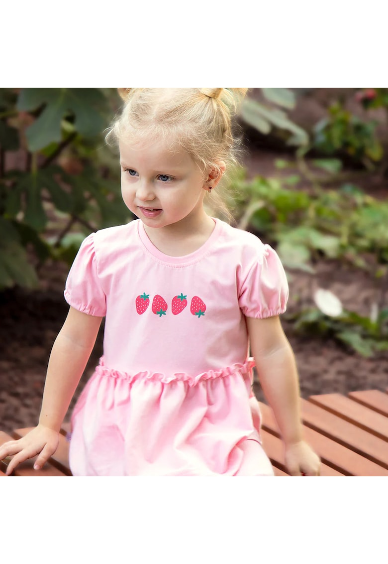 Rochie cu capsunele  - Strawberry and Love - Roz - pentru fetite Rochie cu capsunele  - Strawberry and Love - Roz - pentru fetite