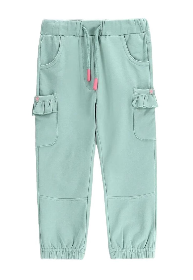 Pantaloni sport fete - bumbac - verde