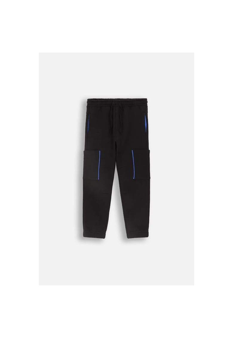 Pantaloni sport cu buzunare multiple - Negru