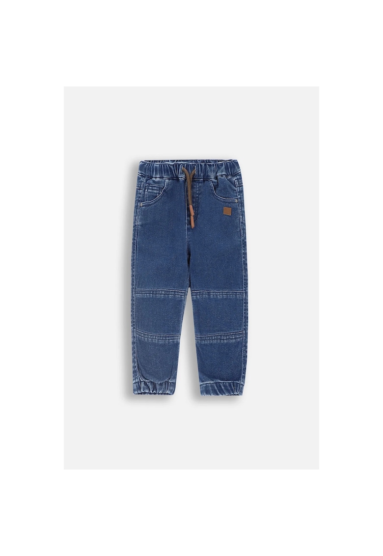 Pantaloni-jogger din denim cu talie ajustabila - Albastru