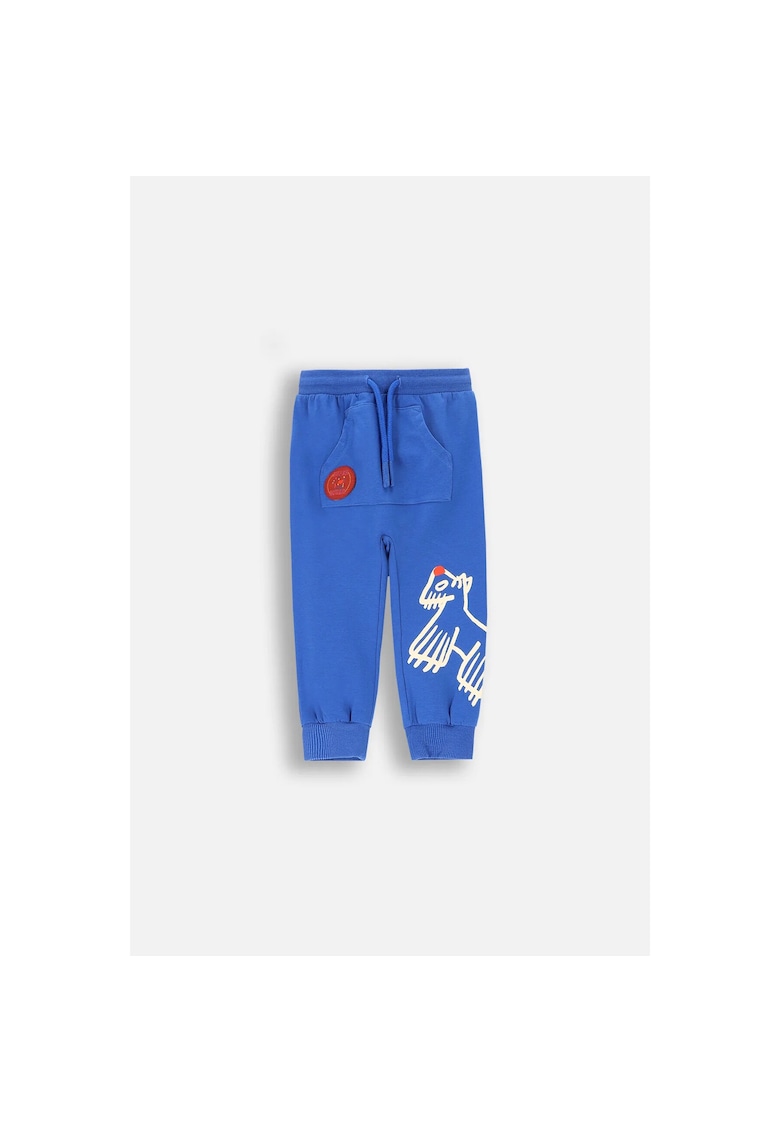 Pantaloni sport cu buzuar kangaroo - Albastru