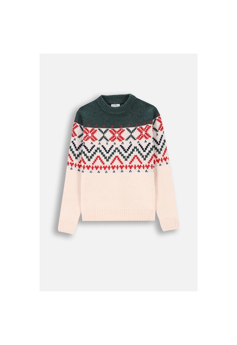 Pulover tricotat cu imprimeu Fair Isle - Multicolor