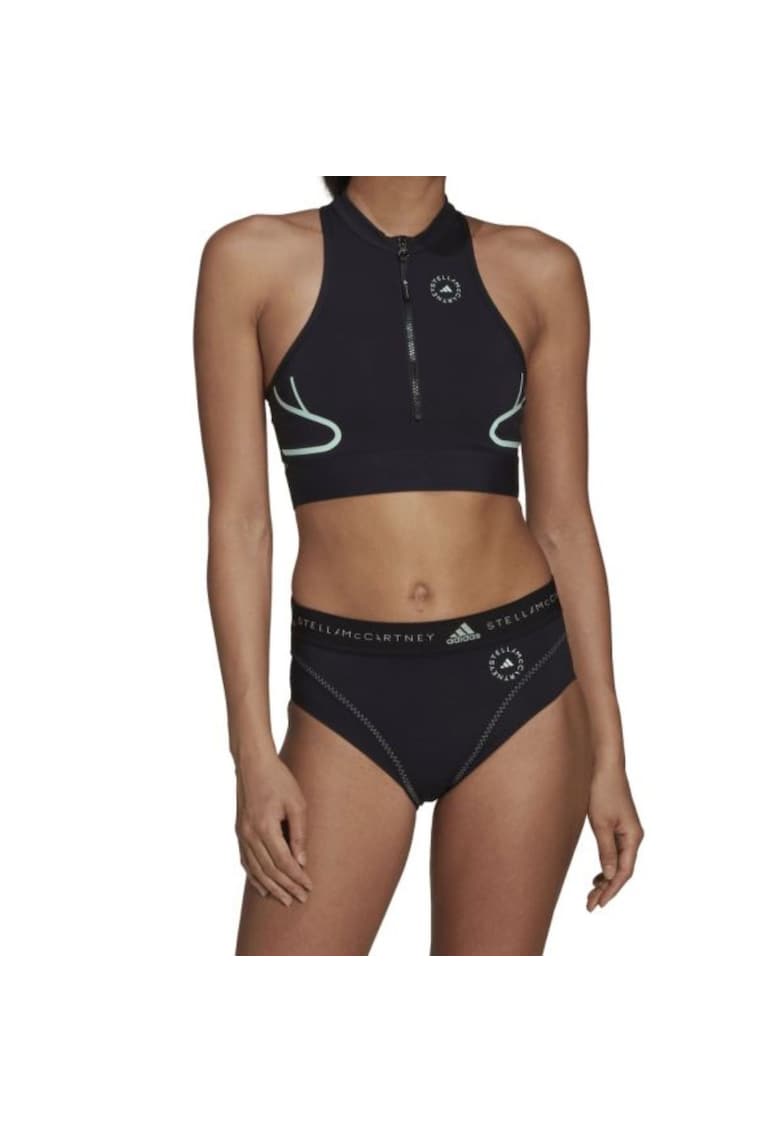 Top sport dama Stella McCartney True Pace - negru - material elastic - pentru sala/fitness -