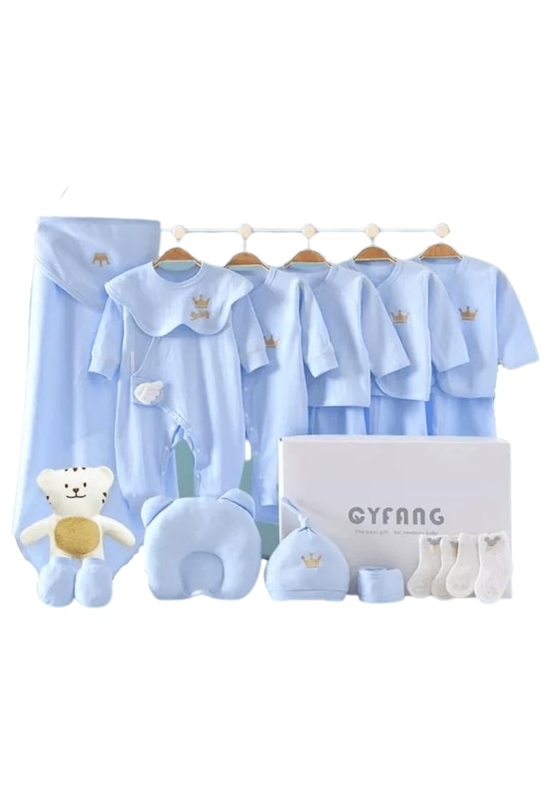 Hainute Bebe Set Blue S 18 Piese Crown - 56-62cm