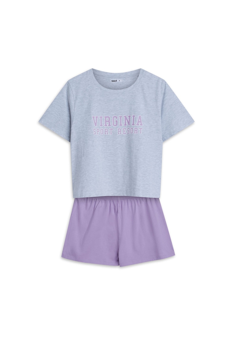 Pijama dama Mawest 2 Roz pastel - Text