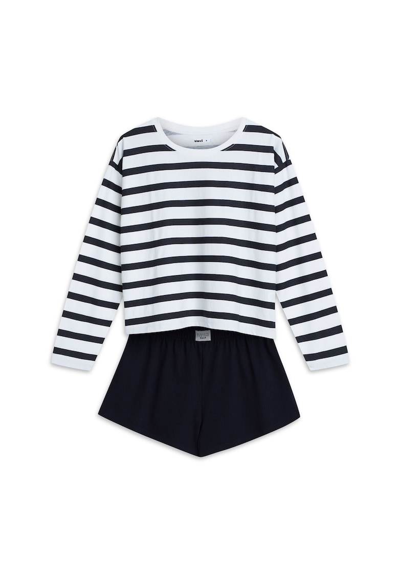 Pijama dama Mallory Negru - Dungi