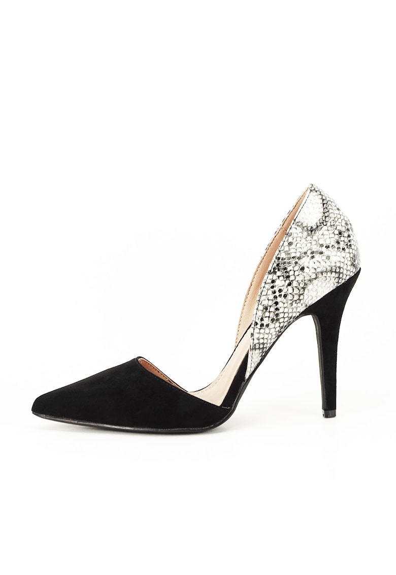 Pantofi negri decupati lateral Lori 03 4401