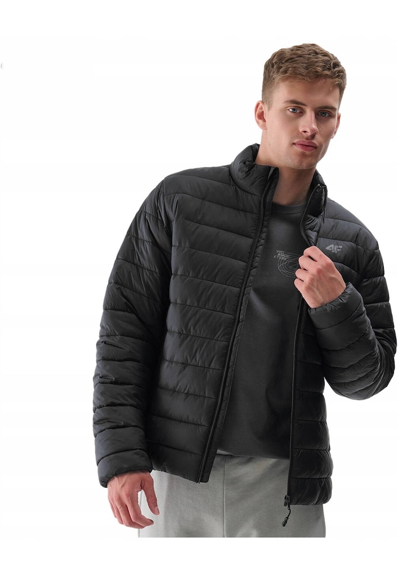 Geaca sport matlasata - izolata - neagra - poliester