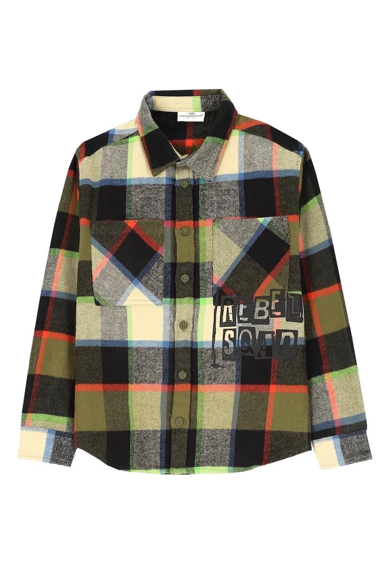 Camasa baieti bumbac - imprimeu carouri - multicolor