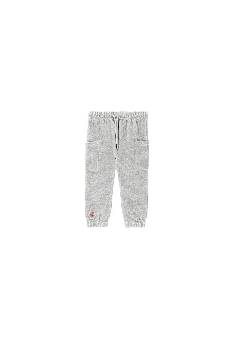 Pantaloni sport copii -  gri - bumbac - cu buzunare