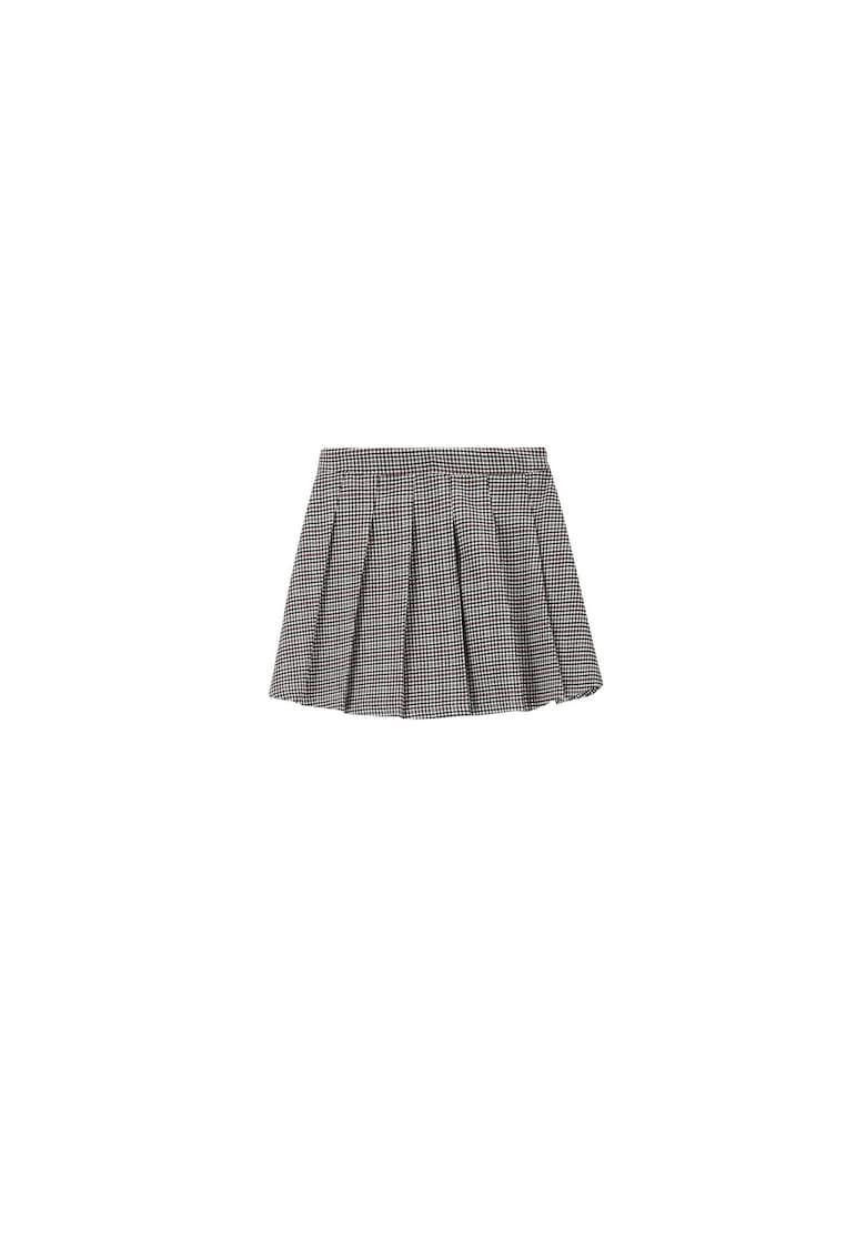 Fusta fetite - stofa - model evazat - alb/negru