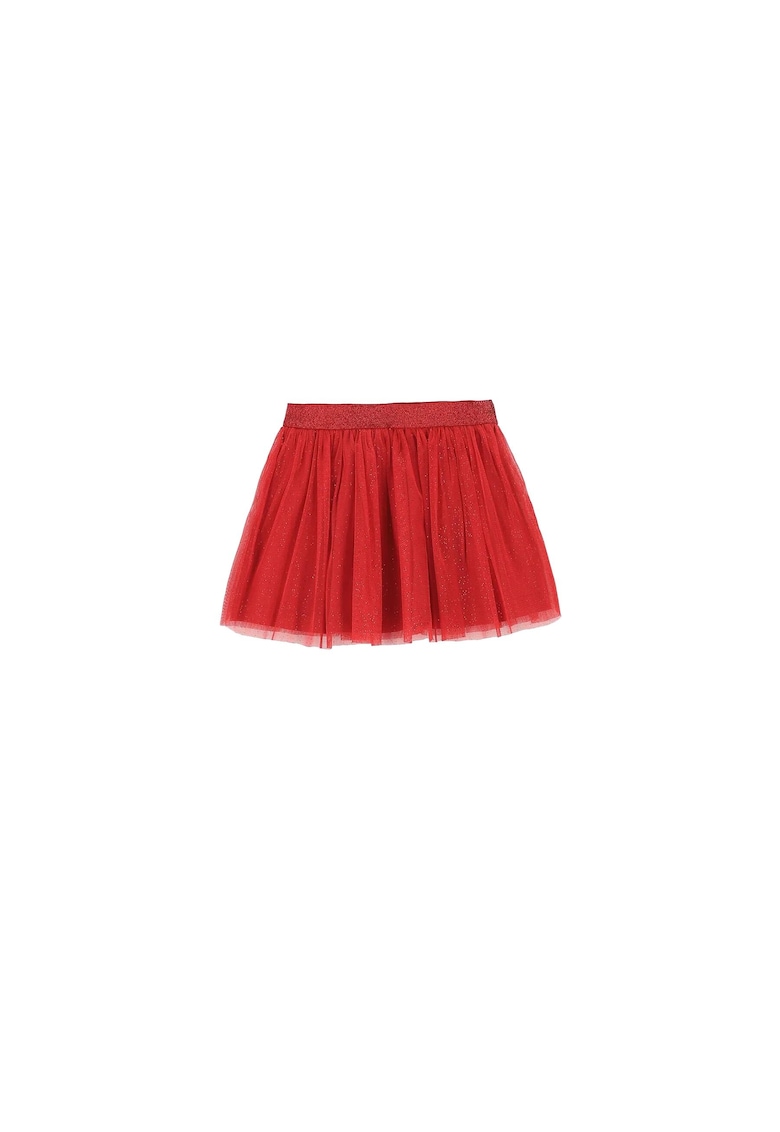 Fusta fete - model evazat - elastica - poliester - rosu -
