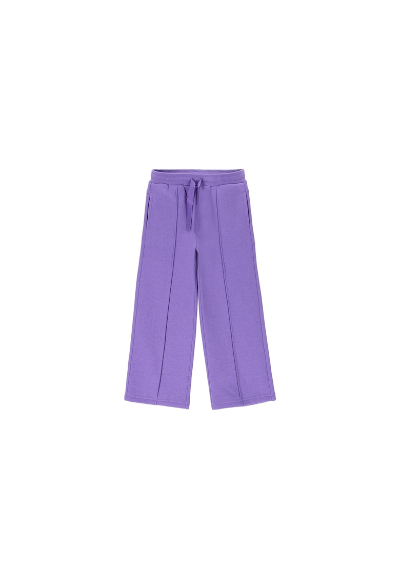 Pantaloni sport fete -  bumbac/poliester - evazati - violet
