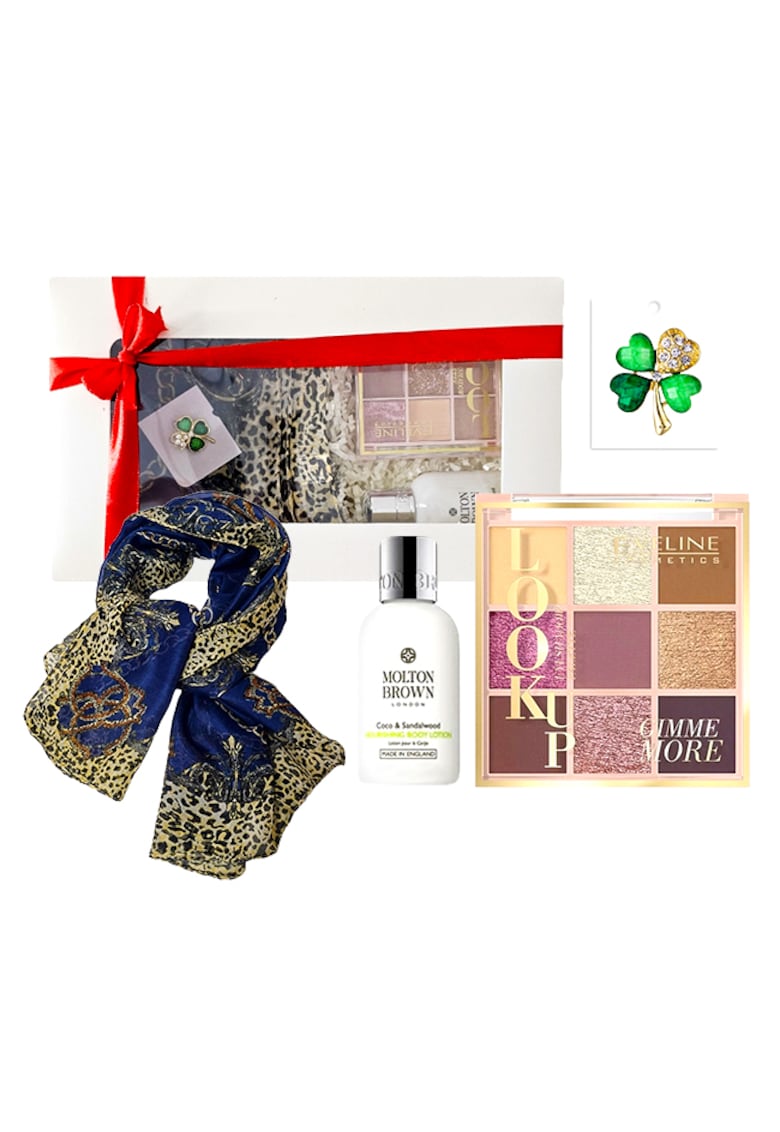 Set Nocturna cu Fard de pleoape  Look Up - lotiune de corp - esarfa si brosa martisor