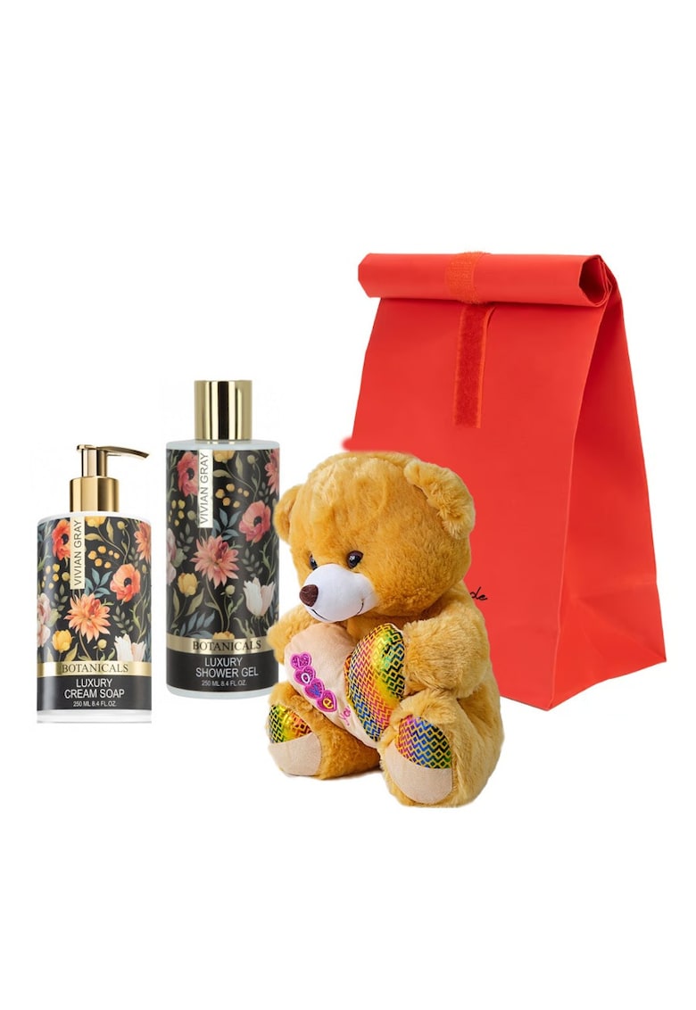 Set Aromurs cu ursulet de plus - Sapun lichid - 250 ml si Gel de dus - 250 ml