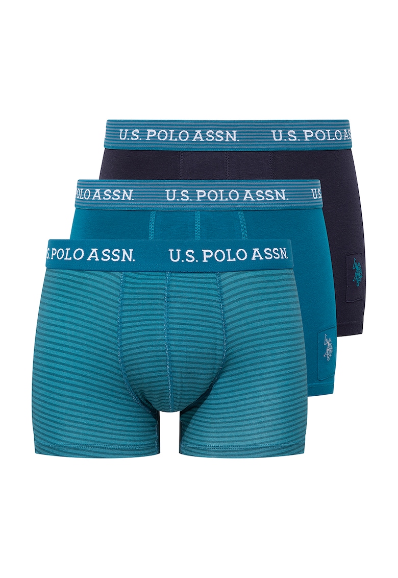 Set de boxeri din amestec de modal cu banda logo in talie - 3 Perechi