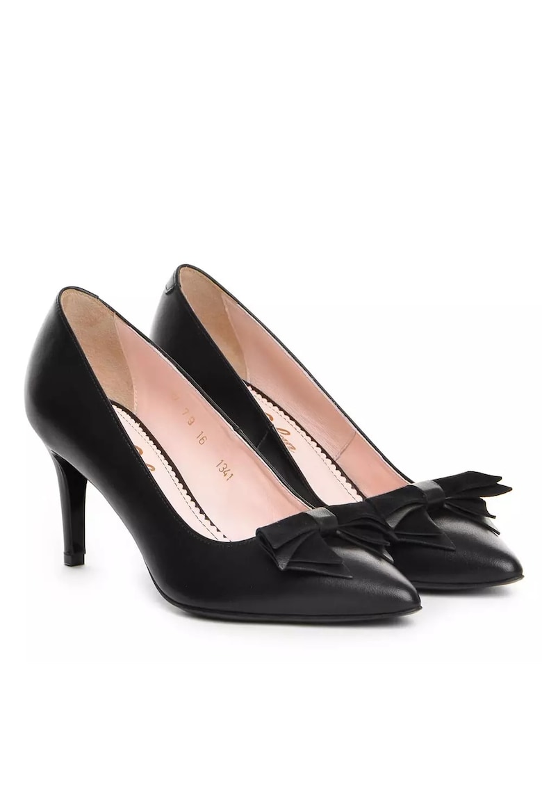 Pantofi dama  model 1341 nappa negru/velur negru