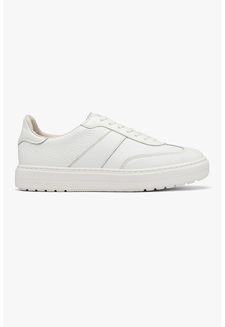Pantofi sport Nora de piele intoarsa cu garnituri de piele - Alb/Auriu