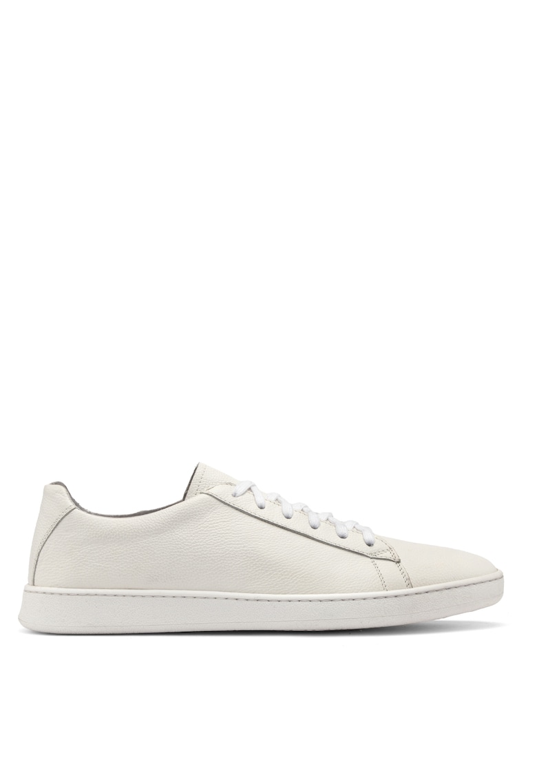 Pantofi din piele cu model uni - Alb