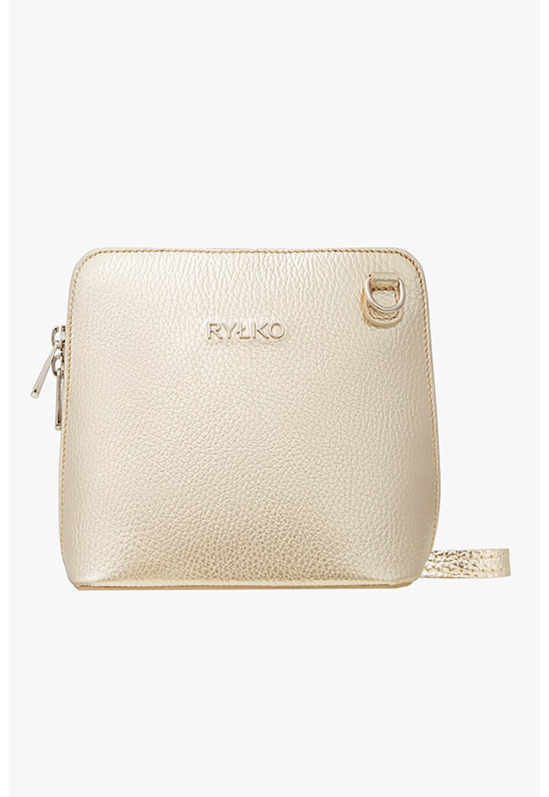 Geanta crossbody din piele - Auriu