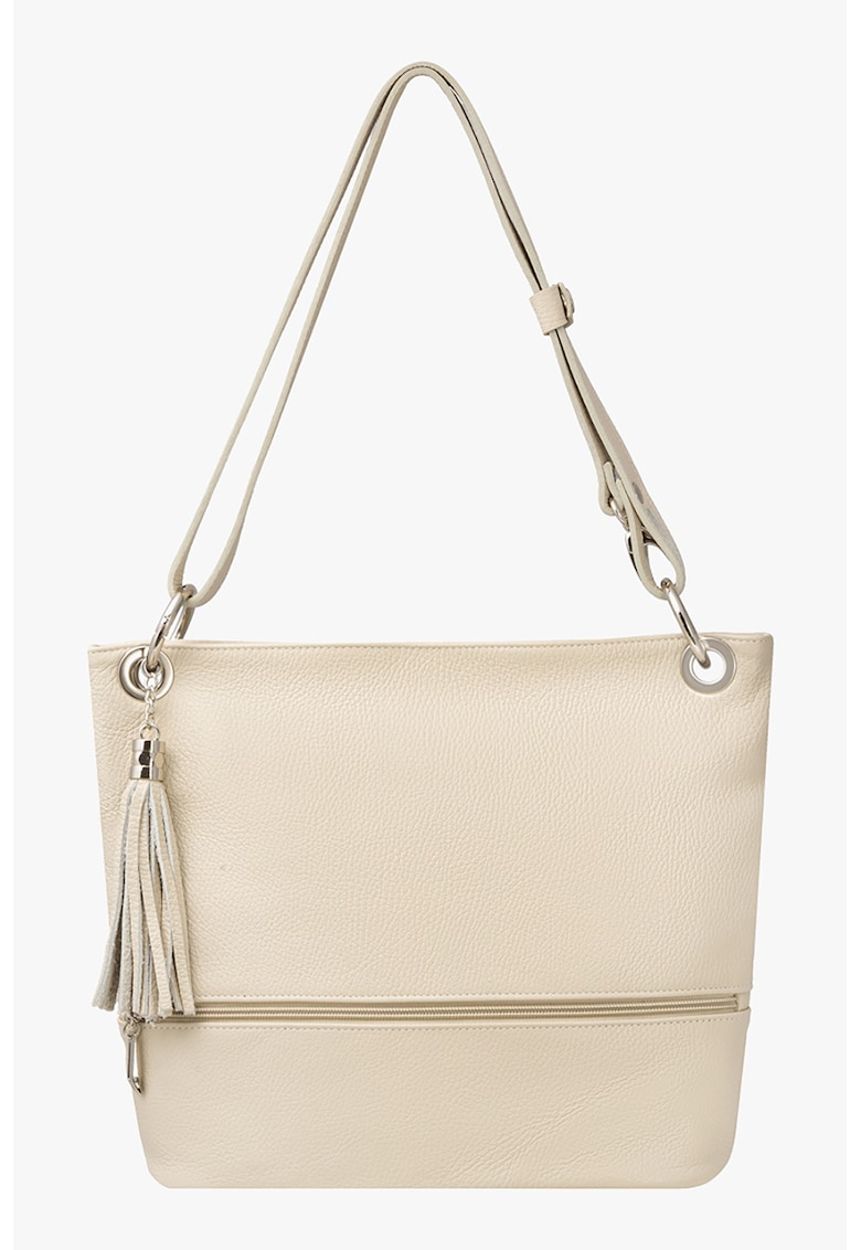 RYLKO - Geanta din piele cu bareta de umar si canaf