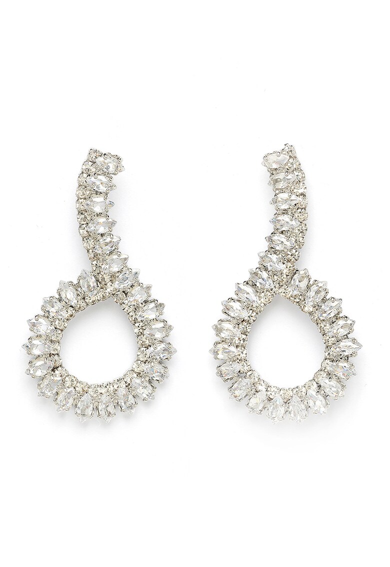 Cercei cu cristal - Argintiu/Transparent