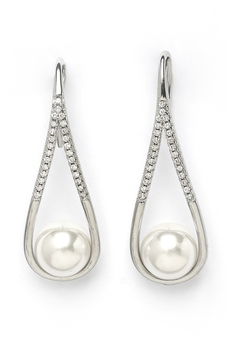 Cercei rotunzi cu perle sintetice