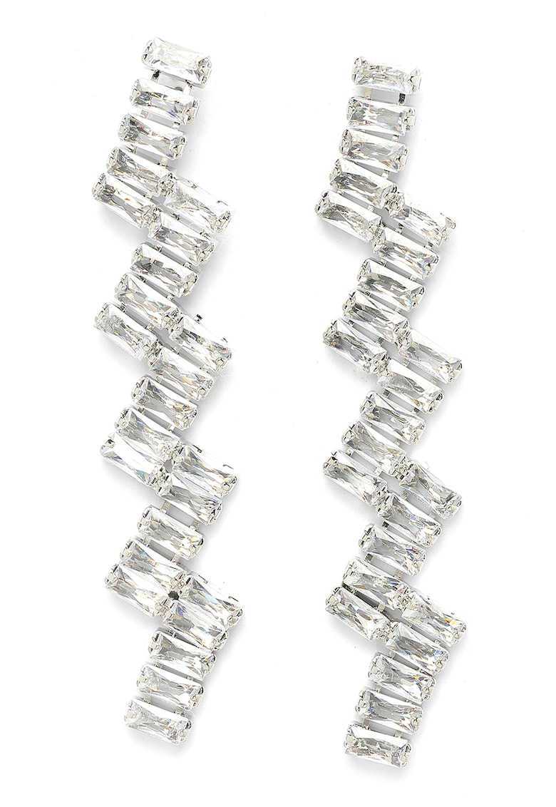 Cercei drop cu cristale - Transparent