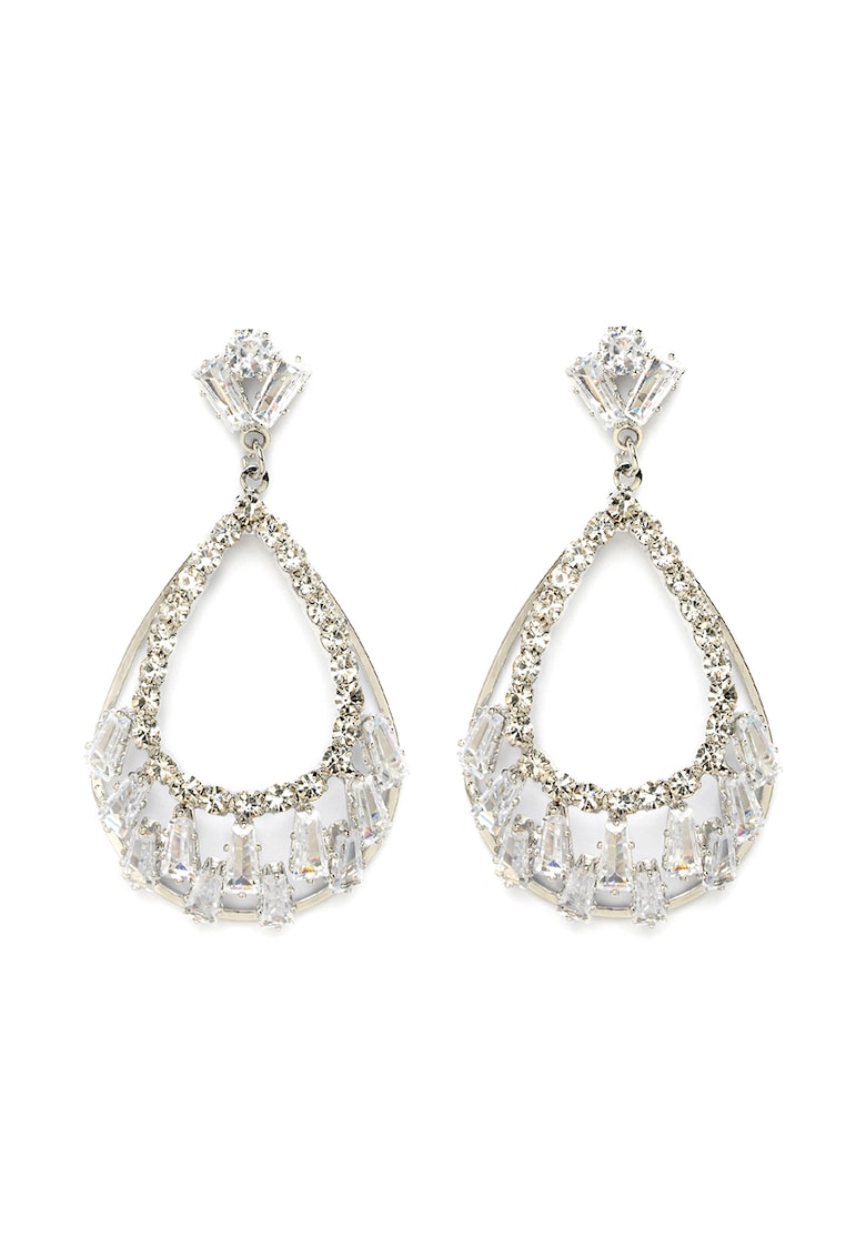 Cercei in forma de lacrima cu cristale