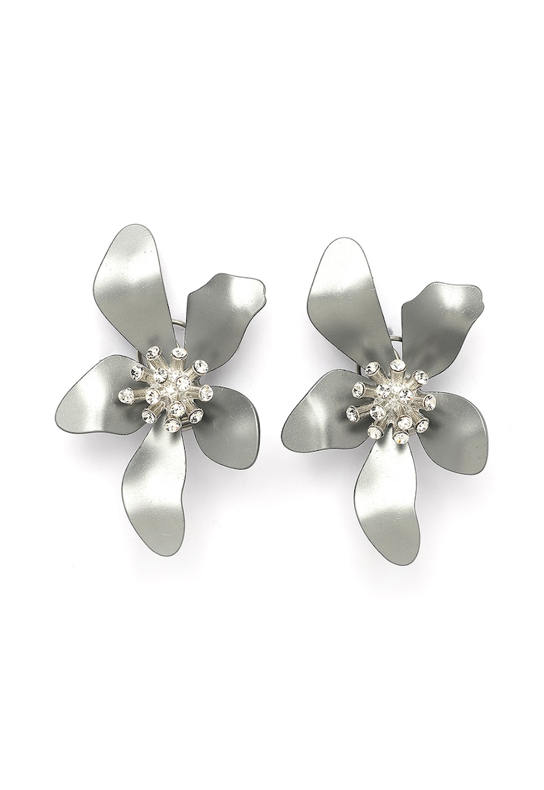 Cercei de aluminiu in forma de floare - Gri