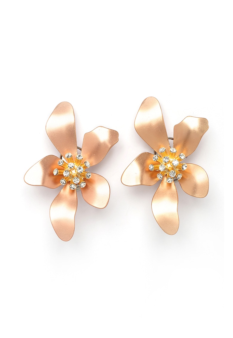 Cercei de aluminiu in forma de floare - Auriu rose