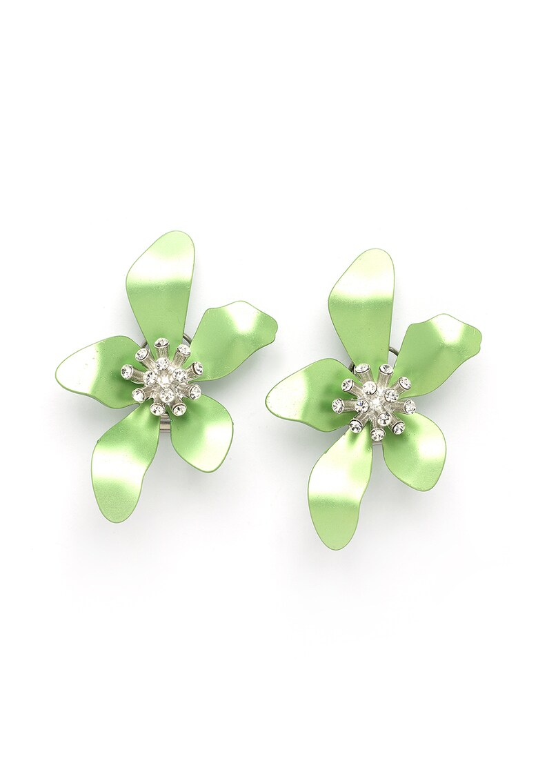 Cercei de aluminiu in forma de floare - Verde deschis