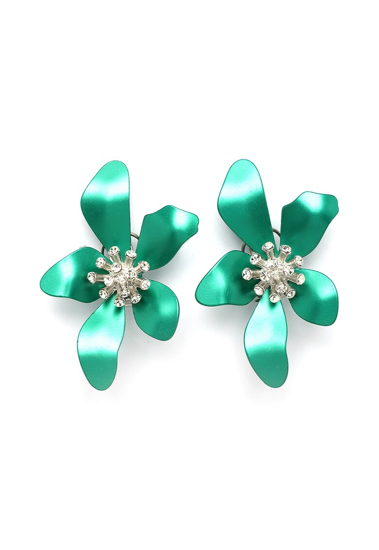 Cercei de aluminiu in forma de floare - Verde
