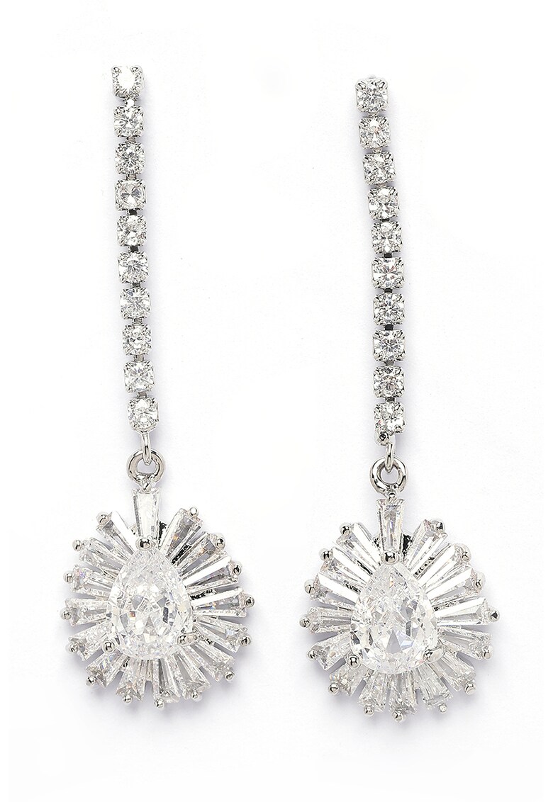 Cercei drop cu cristale - Transparent