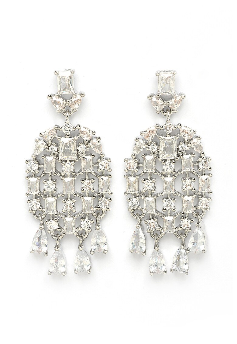 Cercei drop cu cristale - Transparent