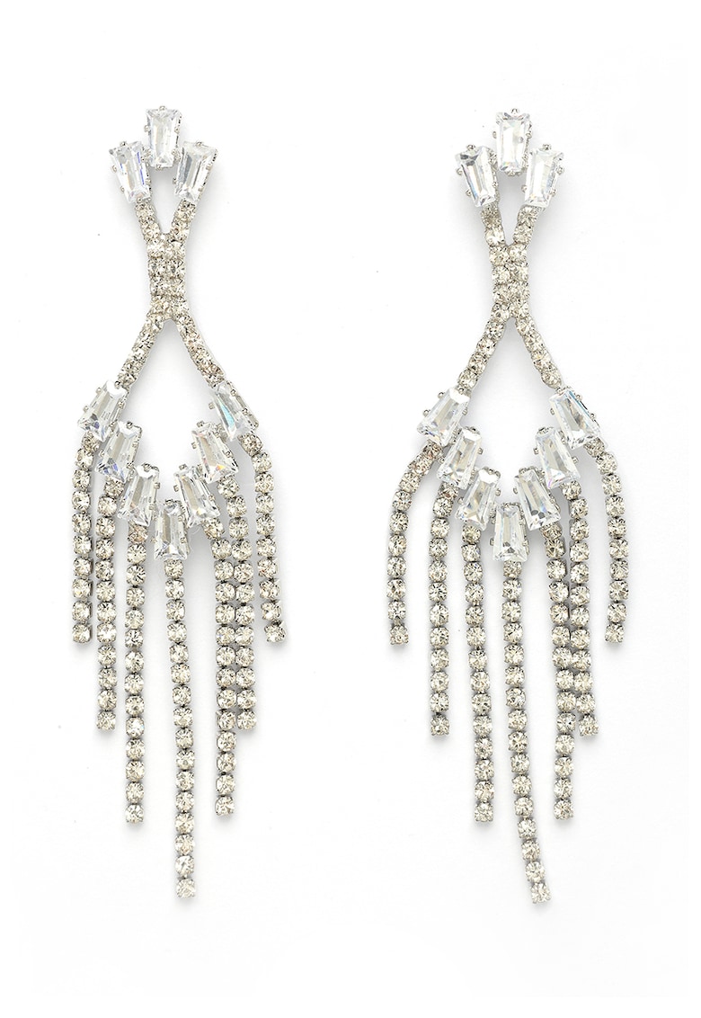 Cercei drop cu cristale - Transparent