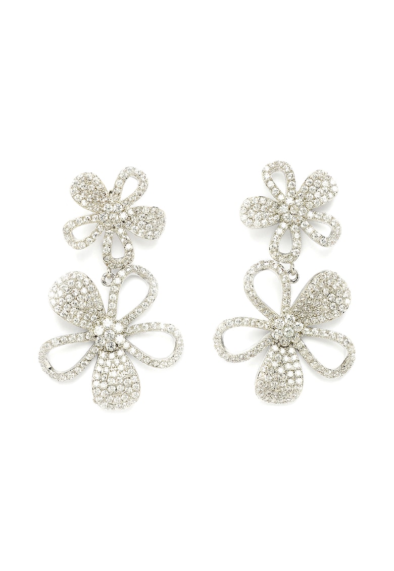 Cercei dubli cu model floral