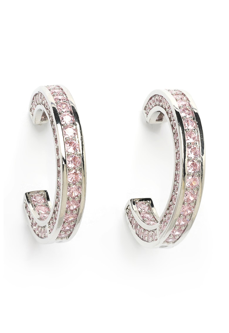 Cercei semirotunzi cu cristale