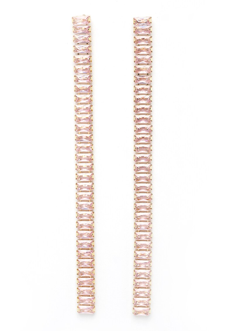 Cercei drop cu cristale - Roz deschis