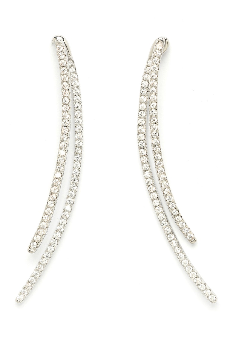 Cercei drop cu cristale - Transparent