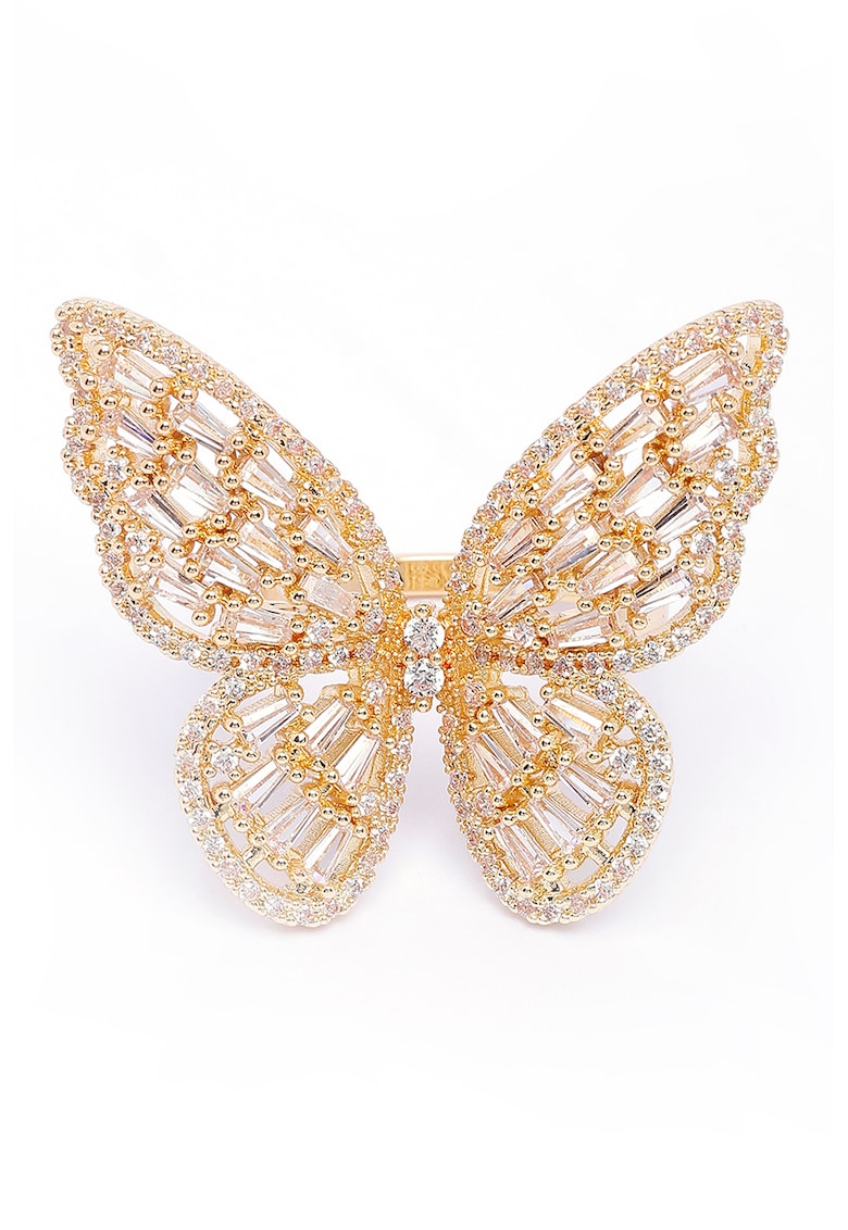 Inel in forma de fluture cu cristale