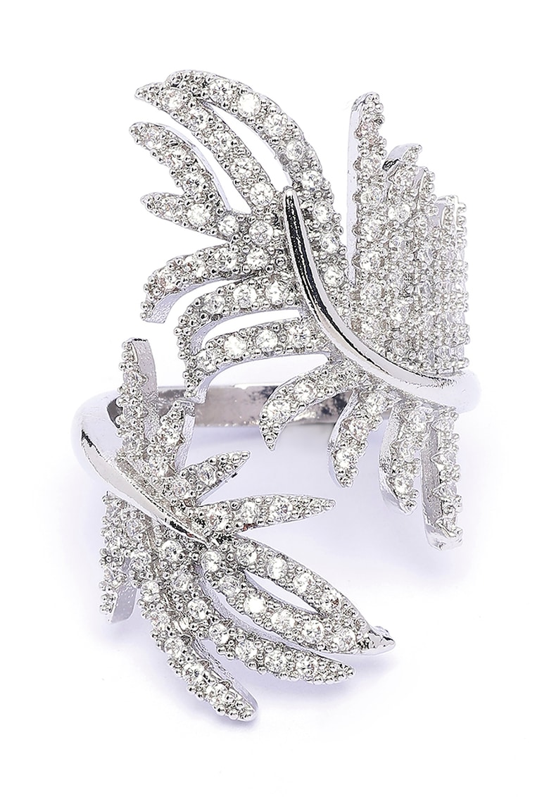 Inel in forma de pana cu cristale