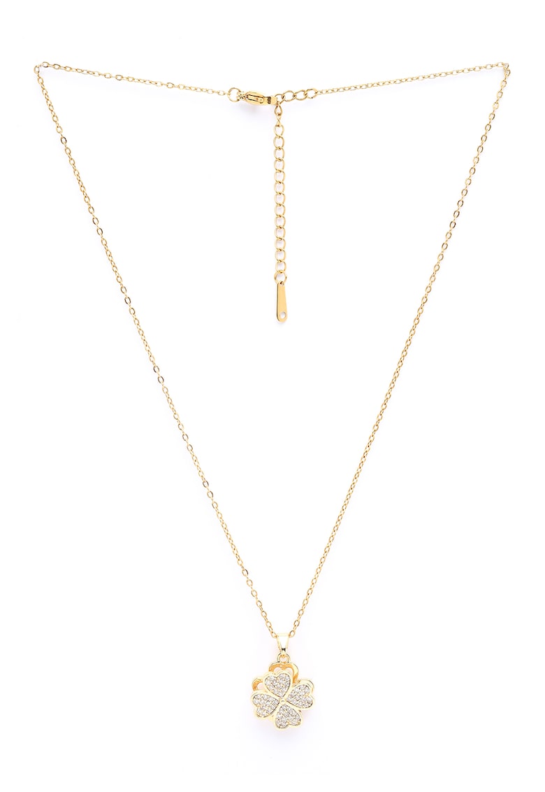 Colier cu cristale Clover Sparkle - Auriu/Transparent