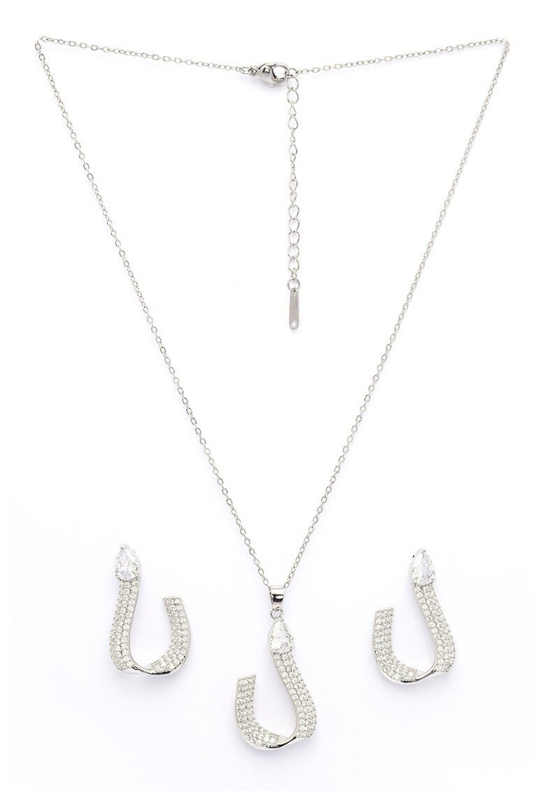 Set de colier si cercei cu elemente in forma de potcoava