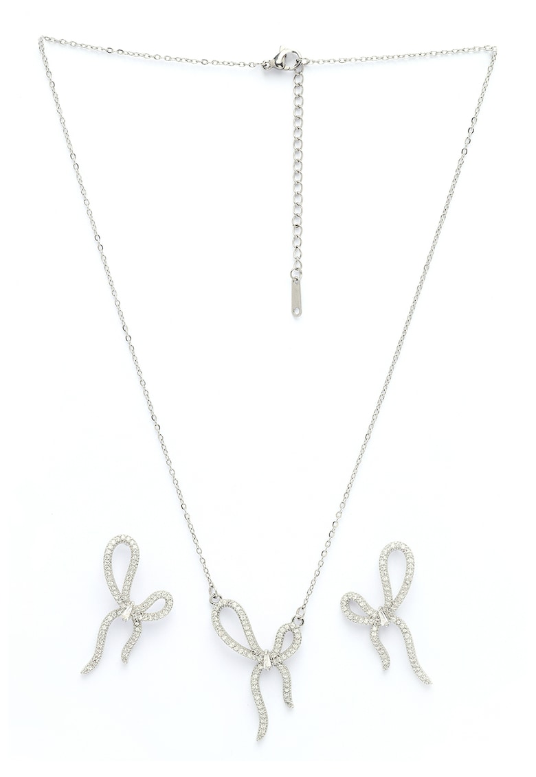 Set de cercei si colier cu elemente in forma de funda