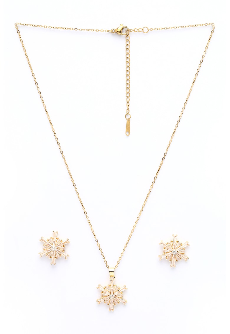 Set de cercei si colier cu elemente in forma de stea
